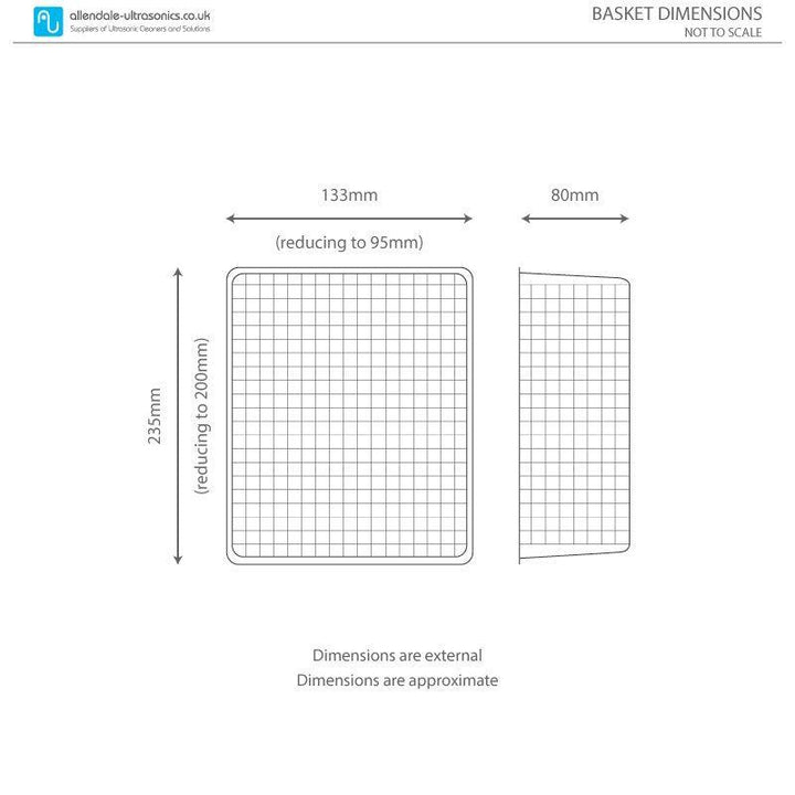 Allendale Ultrasonics Cleaning Basket US BA 3L basketdimensions