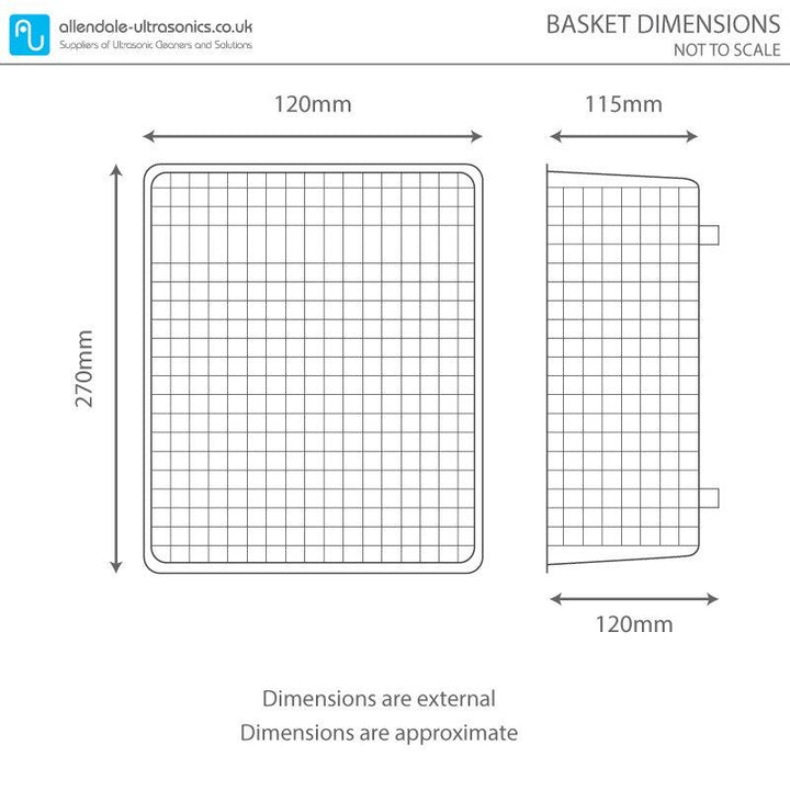 Allendale Ultrasonics Cleaning Basket US BA 6L 10109 US BA 6L DIMENSIONS