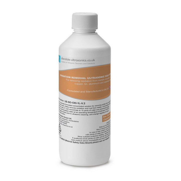 Allendale Ultrasonics Cleaning Solution Oxidation Ultrasonic Fluid US SO OXI 1L Rust Oxidation Remover Ultrasonic Cleaning Fluid Web US SO OXI 1L Ultrasonic Cleaning Fluid