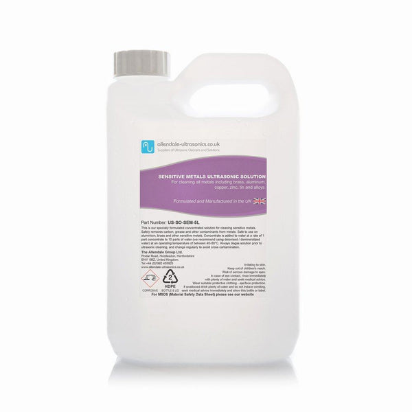 Allendale Ultrasonics Cleaning Solution Sensitive Metals Fluid US SO SEM 5L Web US SO SEM 5L Sensitive Metals Ultrasonic Cleaning Fluid