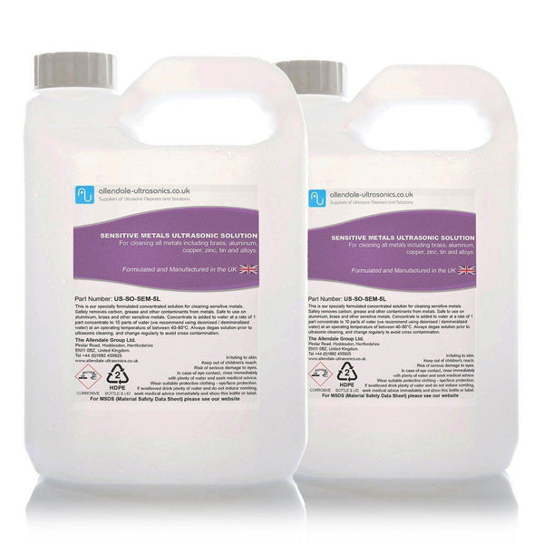 Allendale Ultrasonics Cleaning Solution Sensitive Metals Fluid US SO SEM 5L PK2 Web US SO SEM 5L PK2 Sensitive Metals Ultrasonic Cleaning Fluid