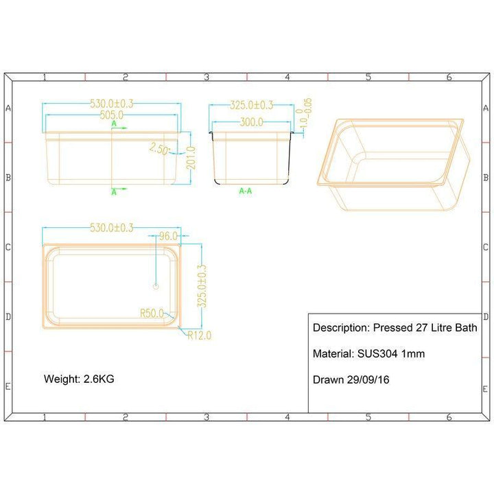 Allendale Ultrasonics XL Ultrasonic Cleaner Dial US CU BU 27L 27L Ultrasonic Bath Drawing