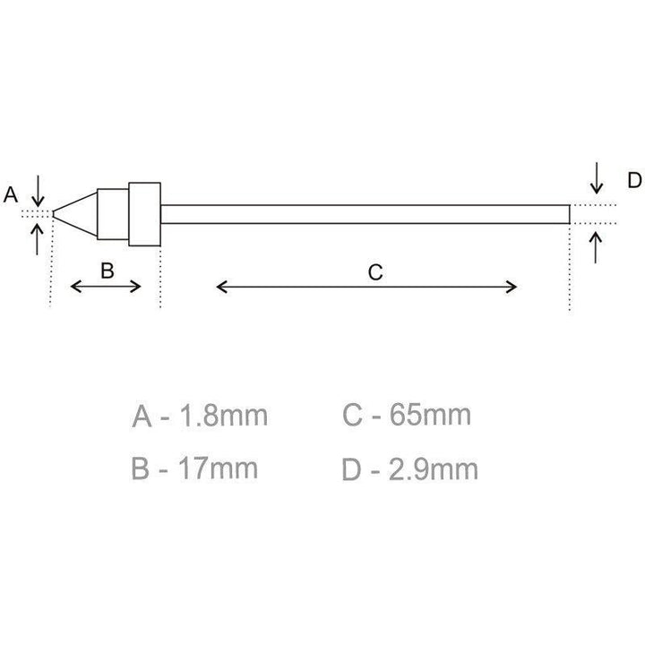 Aoyue Desoldering Tip SI DT 18 10109 SI DT 1 8 DIMENSIONS