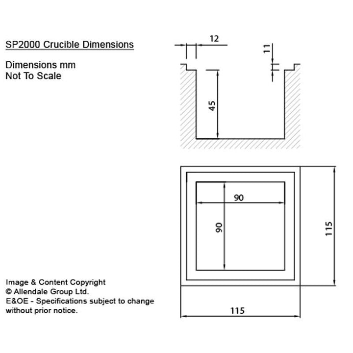 Aoyue Solder Pot SI SP200 10109 SI SP200 DIMENSIONS