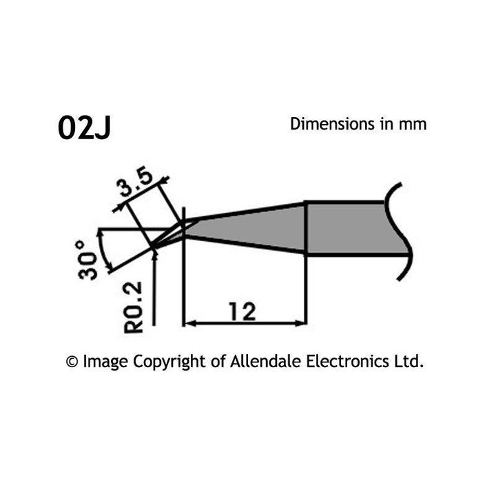 Aoyue Soldering Iron Tip LF Type SI LF 02J 10109 02j drawing