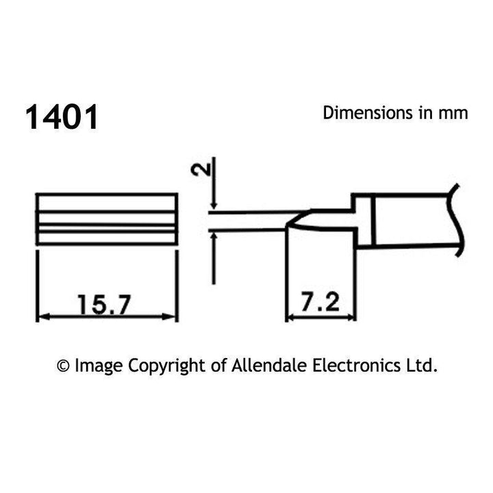 Aoyue Soldering Iron Tip LF Type SI LF 1401 10109 1401 drawing