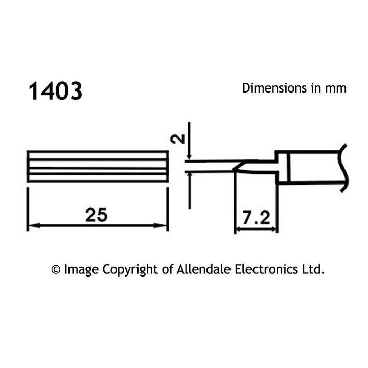 Aoyue Soldering Iron Tip LF Type SI LF 1403 10109 1403 drawing