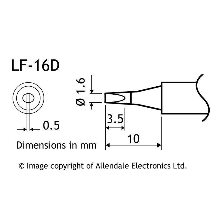 Aoyue Soldering Iron Tip LF Type SI LF 16D 10109 16d drawing