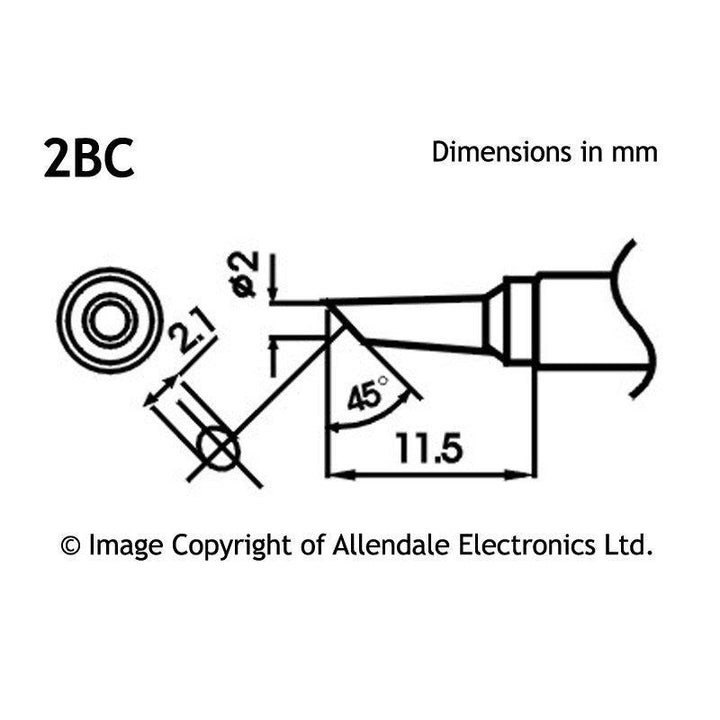 Aoyue Soldering Iron Tip LF Type SI LF 2BC 10109 2bc drawing