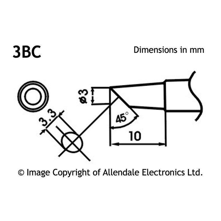 Aoyue Soldering Iron Tip LF Type SI LF 3BC 10109 3bc drawing