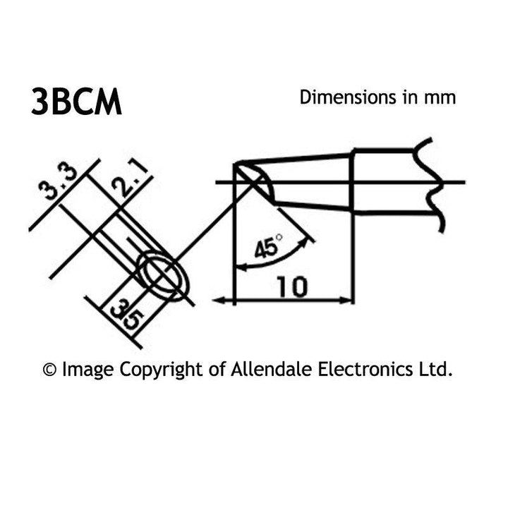 Aoyue Soldering Iron Tip LF Type SI LF 3BCM 10109 3bcm drawing