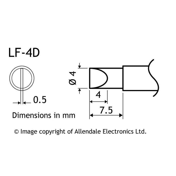 Aoyue Soldering Iron Tip LF Type SI LF 4D 10109 4d drawing