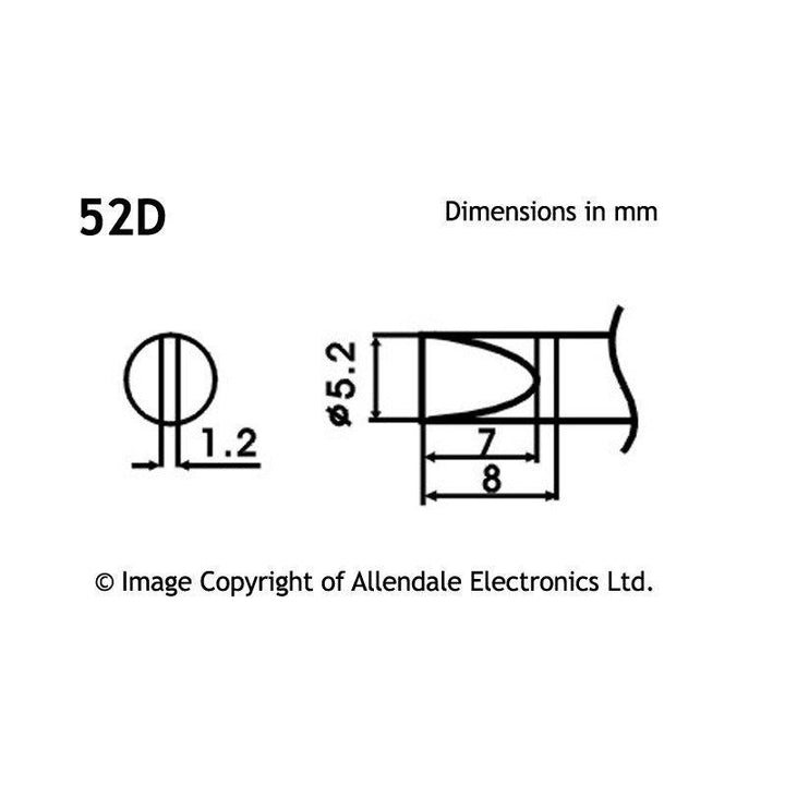 Aoyue Soldering Iron Tip LF Type SI LF 52D 10109 52d drawing