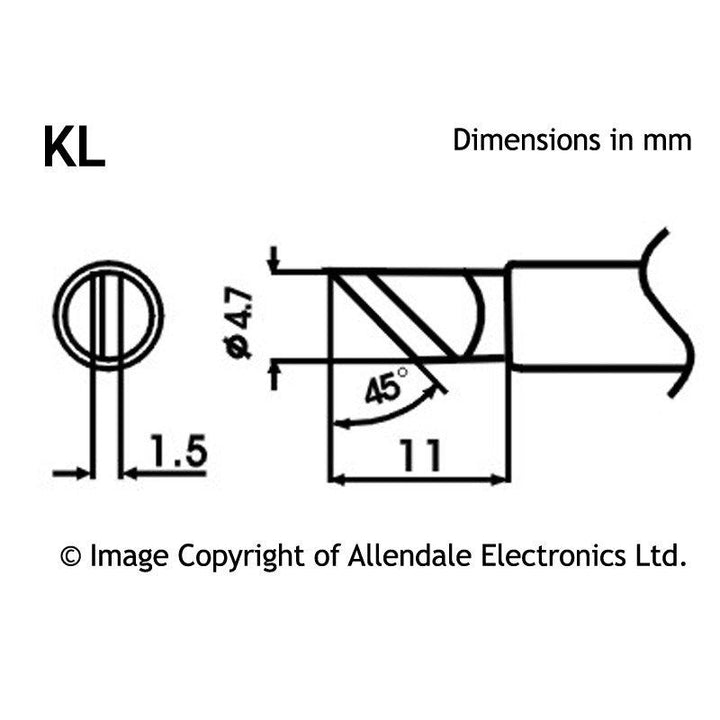 Aoyue Soldering Iron Tip LF Type SI LF KL 10109 kl drawing