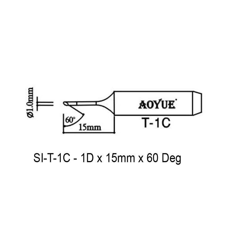 Aoyue Soldering Iron Tip T Type SI KIT 04 101091 SI T 1C DIMENSIONS