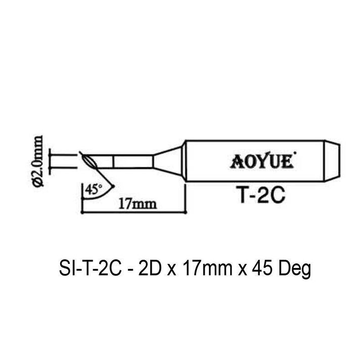 Aoyue Soldering Iron Tip T Type SI KIT 04 101091 SI T 2C DIMENSIONS