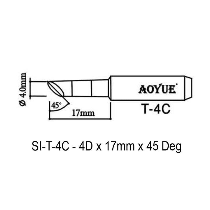 Aoyue Soldering Iron Tip T Type SI KIT 04 101091 SI T 4C DIMENSIONS