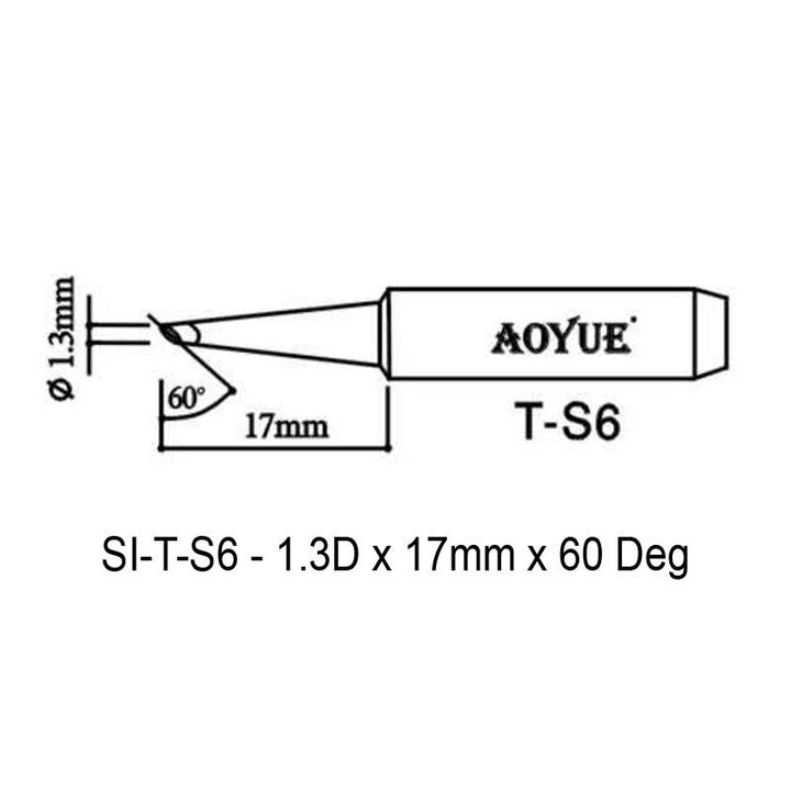 Aoyue Soldering Iron Tip T Type SI KIT 04 101091 SI T S6 DIMENSIONS