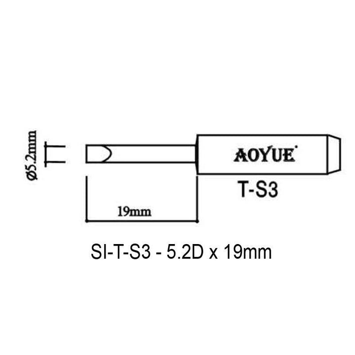 Aoyue Soldering Iron Tip T Type SI KIT 05 10109 SI T 23 DIMENSIONS