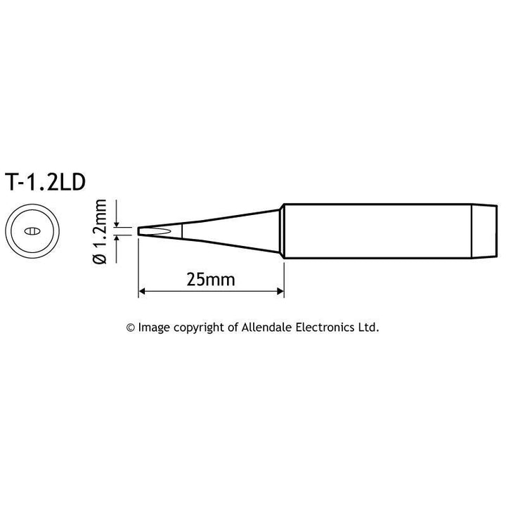 Aoyue Soldering Iron Tip T Type SI KIT 05 10109 T 1 2LD DIMENSIONS