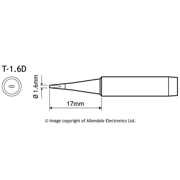 Aoyue Soldering Iron Tip T Type SI KIT 05 10109 T 1 6D DIMENSIONS