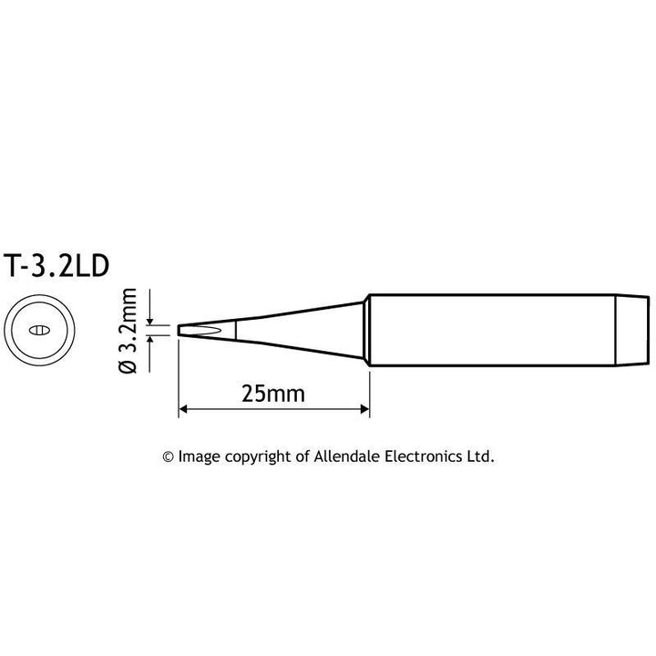 Aoyue Soldering Iron Tip T Type SI KIT 05 10109 T 3 2LD DIMENSIONS