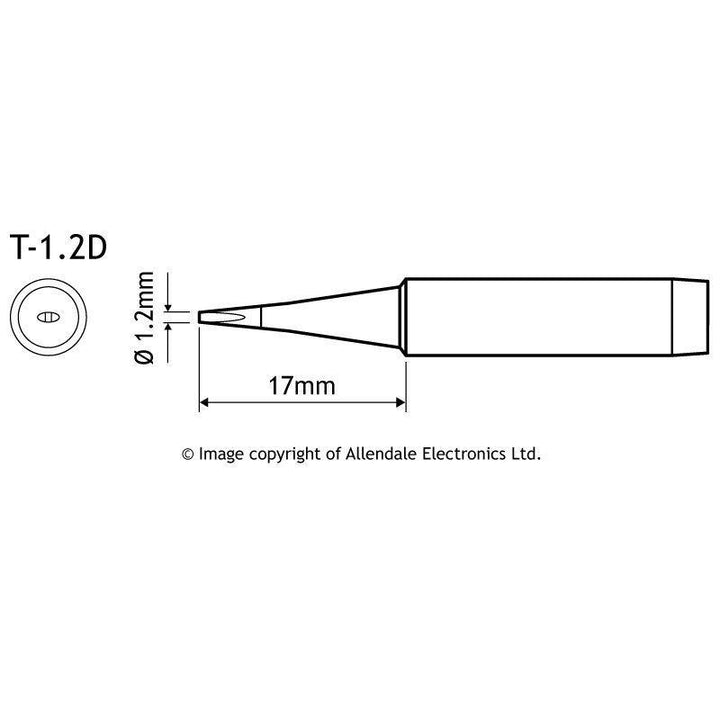 Aoyue Soldering Iron Tip T Type SI T 12D 1 2d drawing