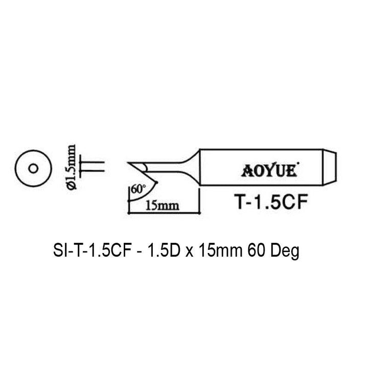 Aoyue Soldering Iron Tip T Type SI T 15CF 1 5cf drawing