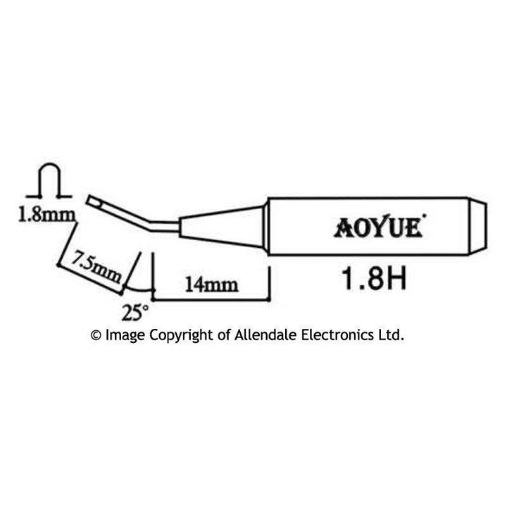 Aoyue Soldering Iron Tip T Type SI T 18H 1 8h drawing