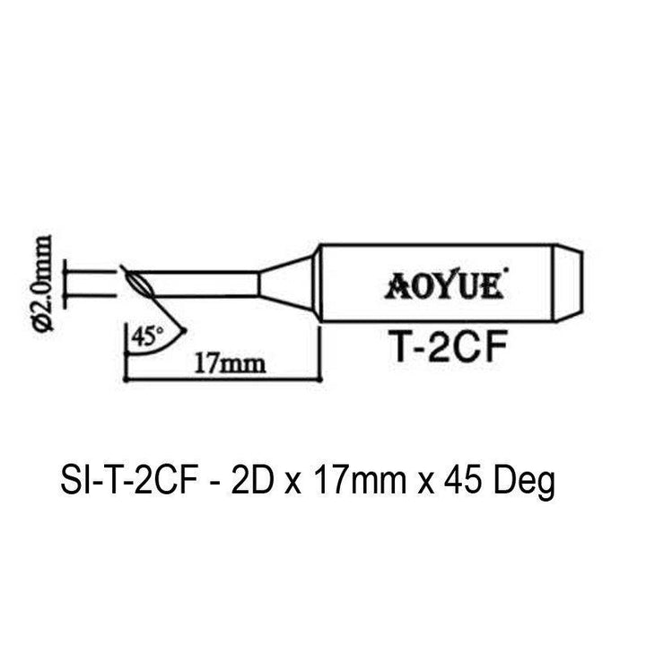 Aoyue Soldering Iron Tip T Type SI T 2CF 2cf drawing