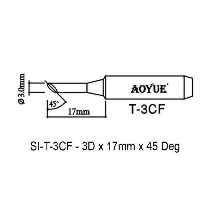 Aoyue Soldering Iron Tip T Type SI T 3CF 3cf drawing