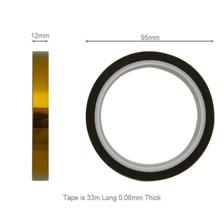 PCB Soldering Kapton Tape SI KAP 12 10109 SI KAP 12 DIMENSIONS