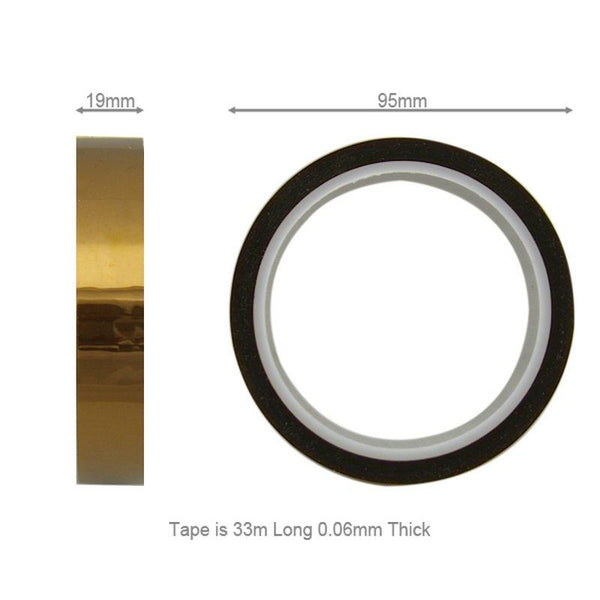 PCB Soldering Kapton Tape SI KAP 19 10109 SI KAP 19 DIMENSIONS