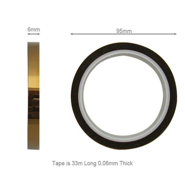 PCB Soldering Kapton Tape SI KAP 6 10109 SI KAP 6 DIMENSIONS