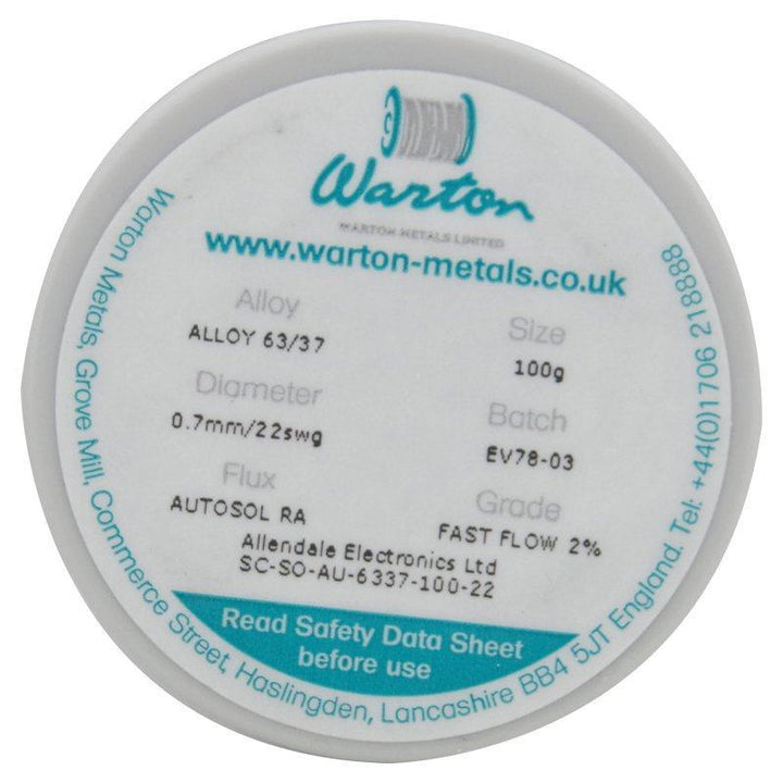 Warton Metals Solder SC SO AU 6337 100 22 10109 SC SO AU 6337 100 22 LID